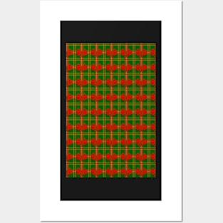 green christmas plaid Posters and Art